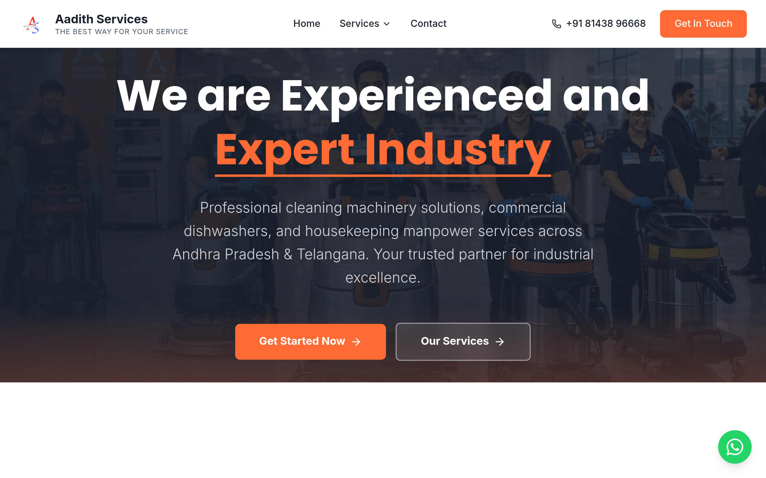 Aadith Services website by vcreate