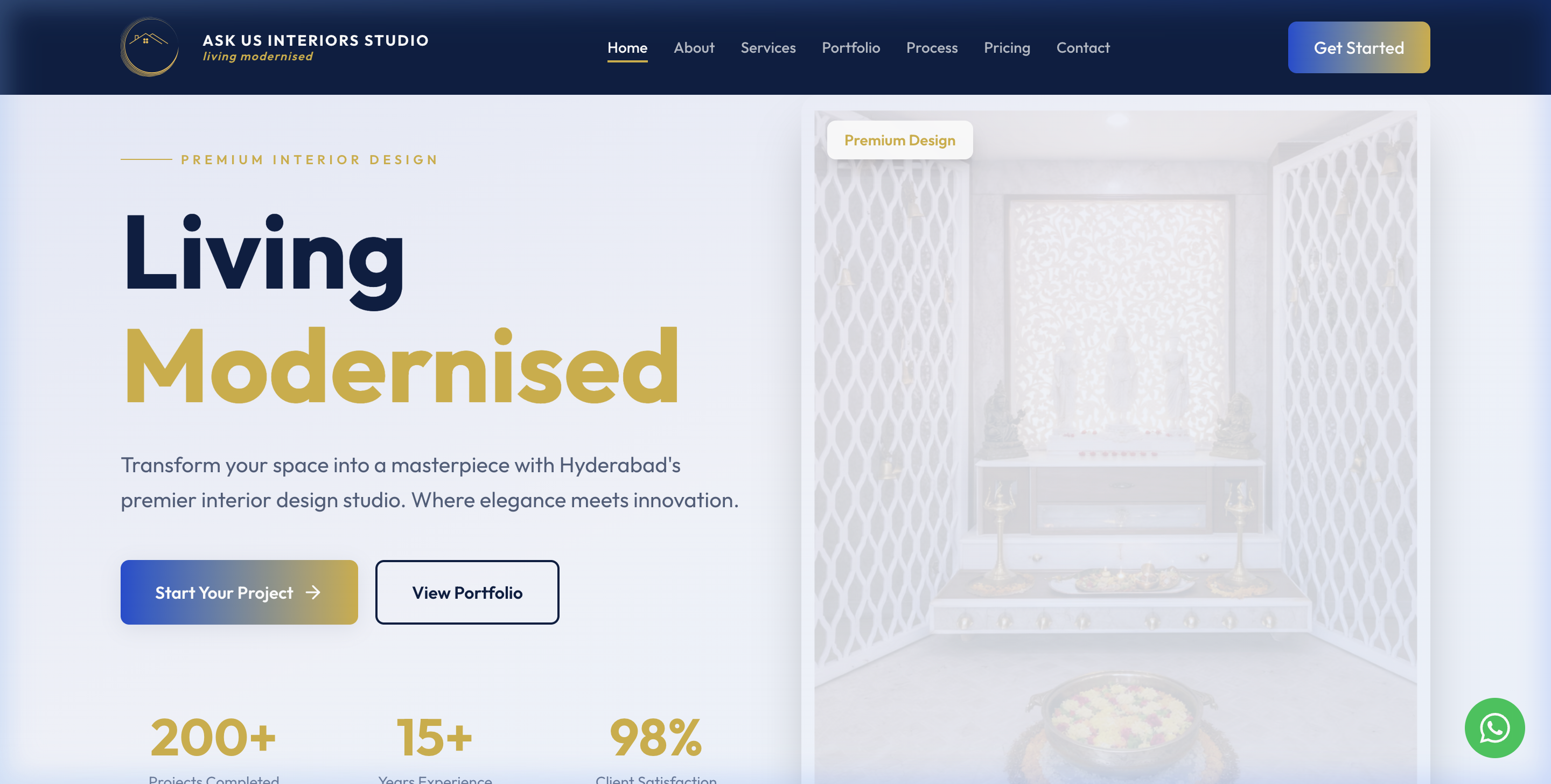 AskUs Interiors website by vcreate
