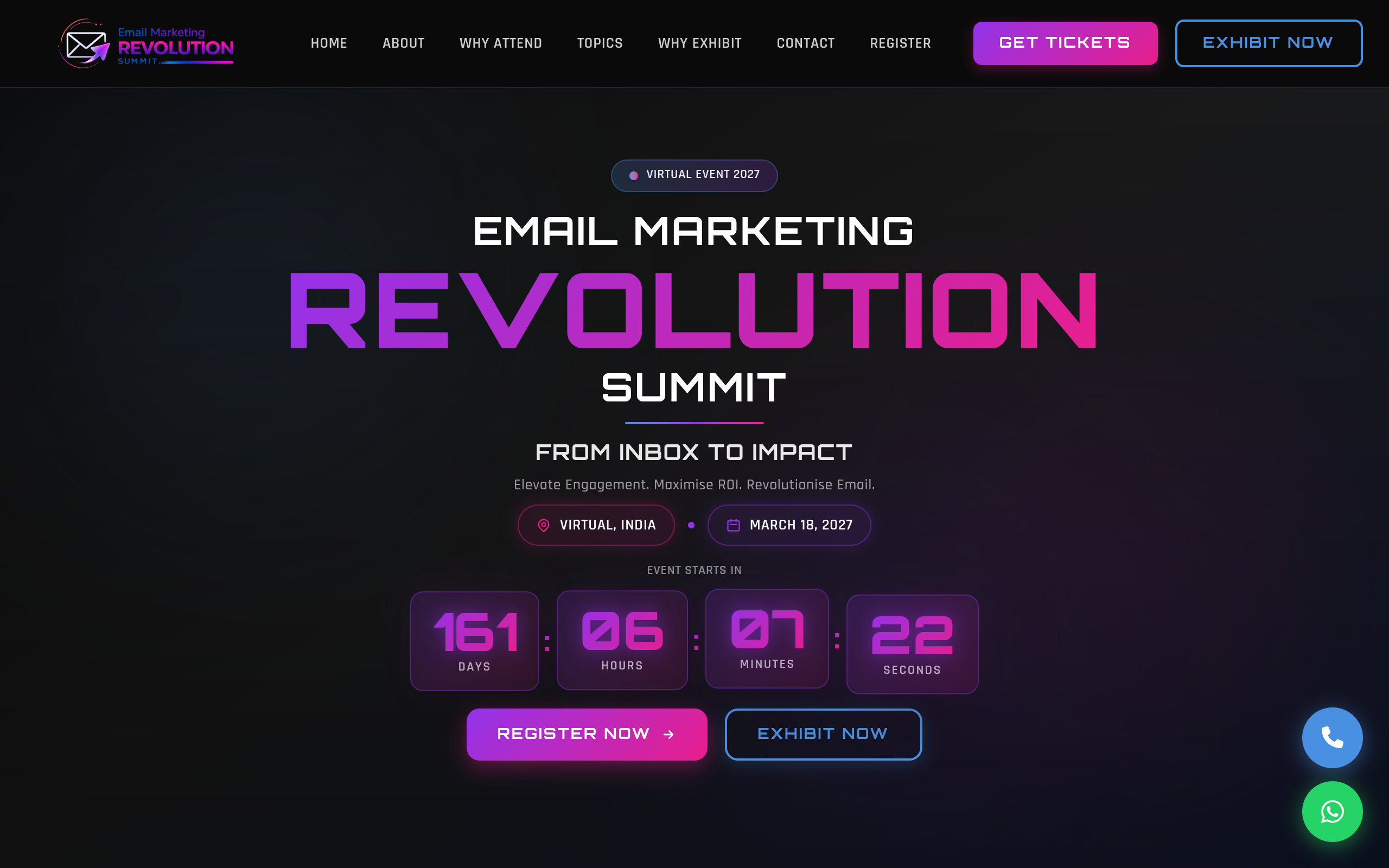 Email Marketing Summit website by vcreate