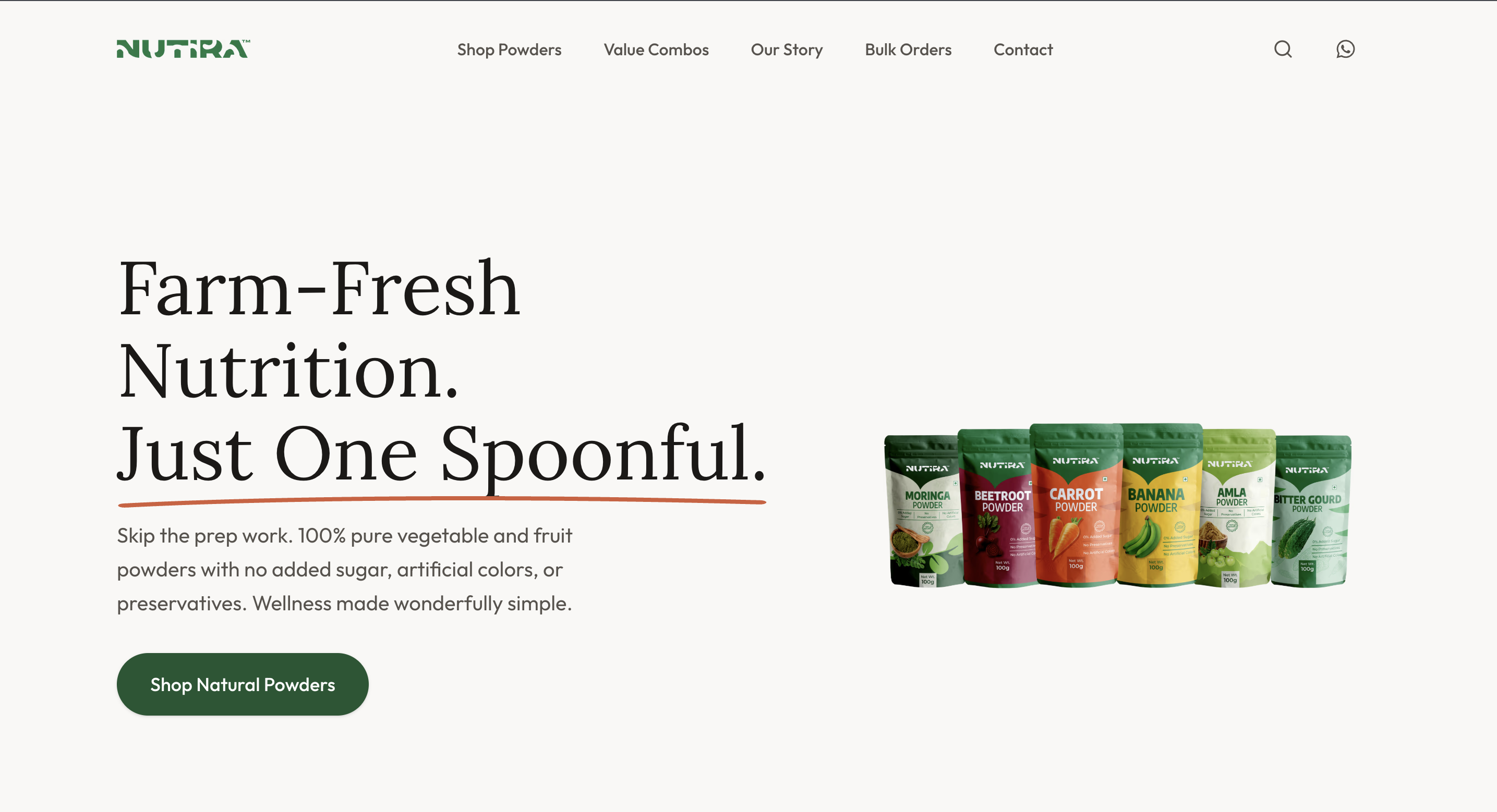 Nutira Foods website by vcreate
