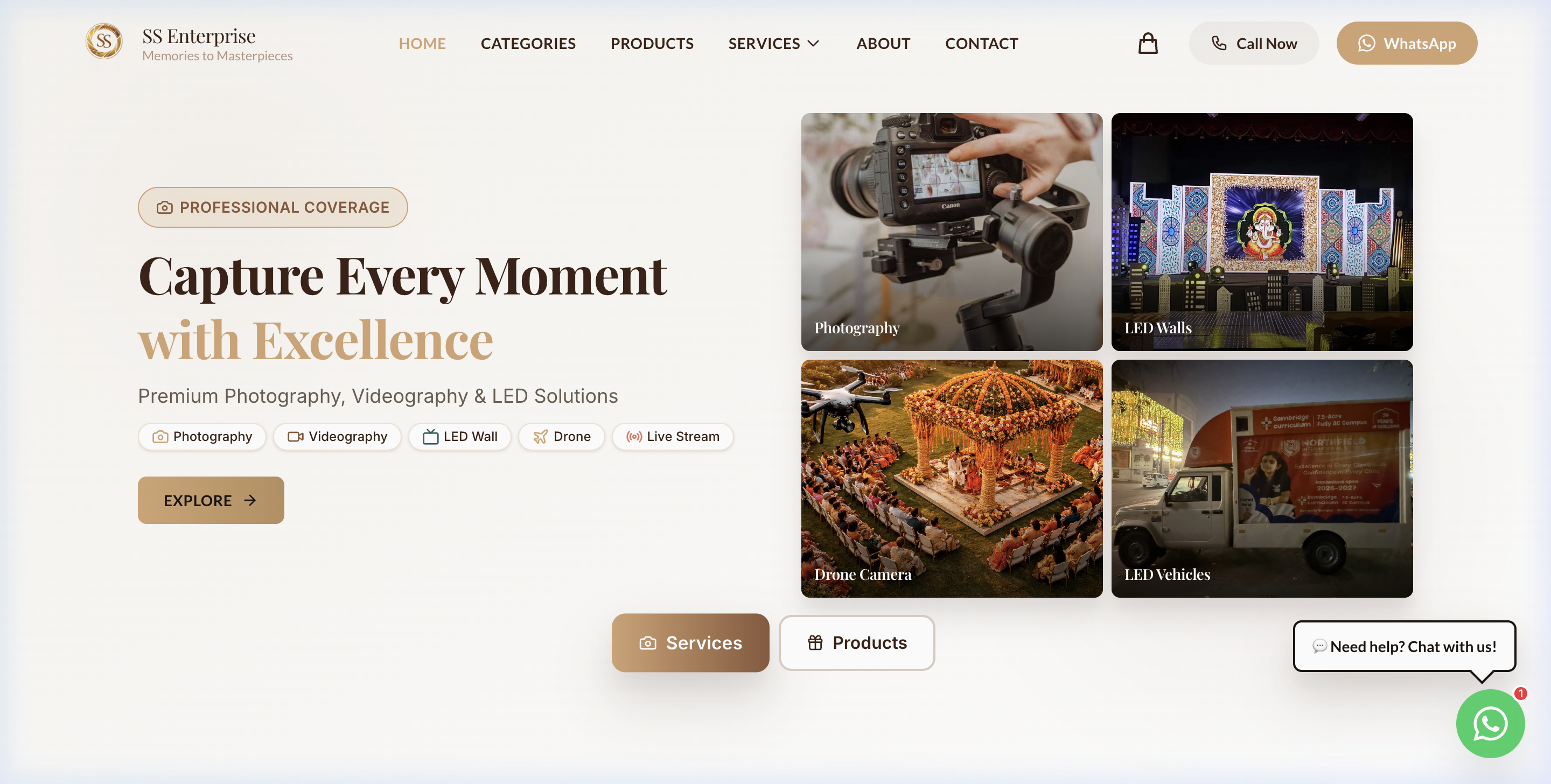 SS Live Events website by vcreate