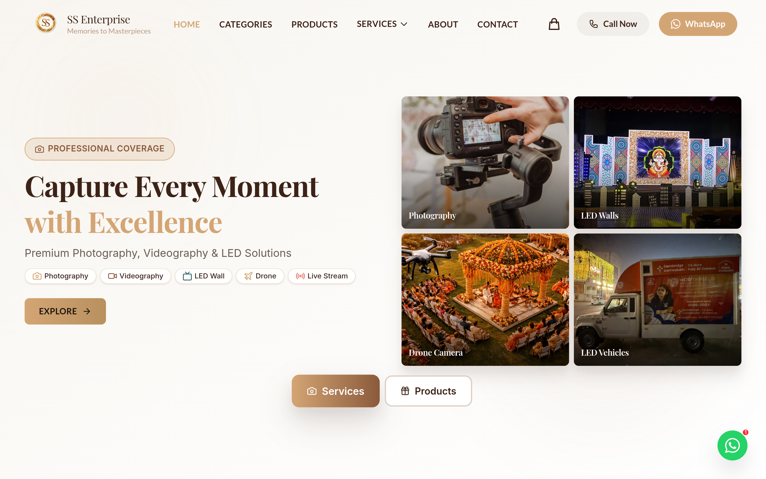 SS Enterprises website by vcreate